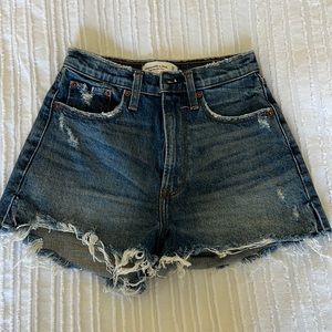 Abercrombie high rise jean shorts